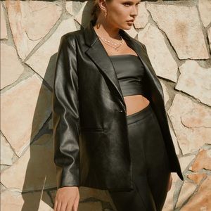 Glassons Faux Leather Blazer
